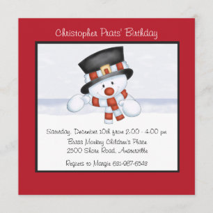 Bonhomme de neige de sourire - invitation de fête