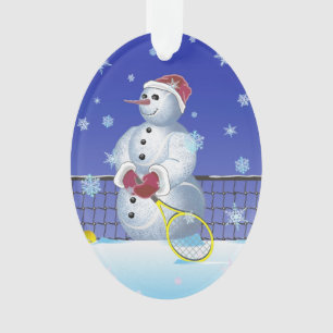 Bonhomme de neige de tennis, bonnes fêtes
