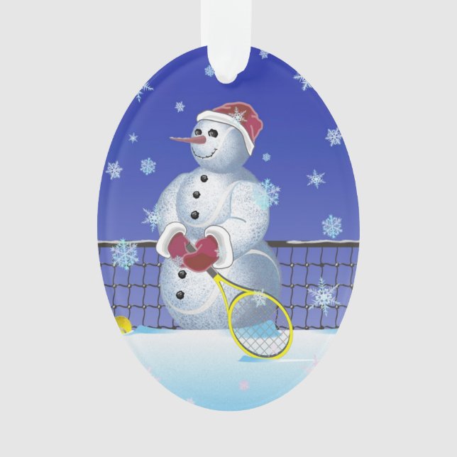 Bonhomme de neige de tennis, bonnes fêtes (devant)