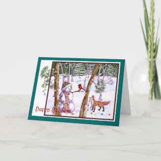 Bonhomme de neige et la carte cardinale de