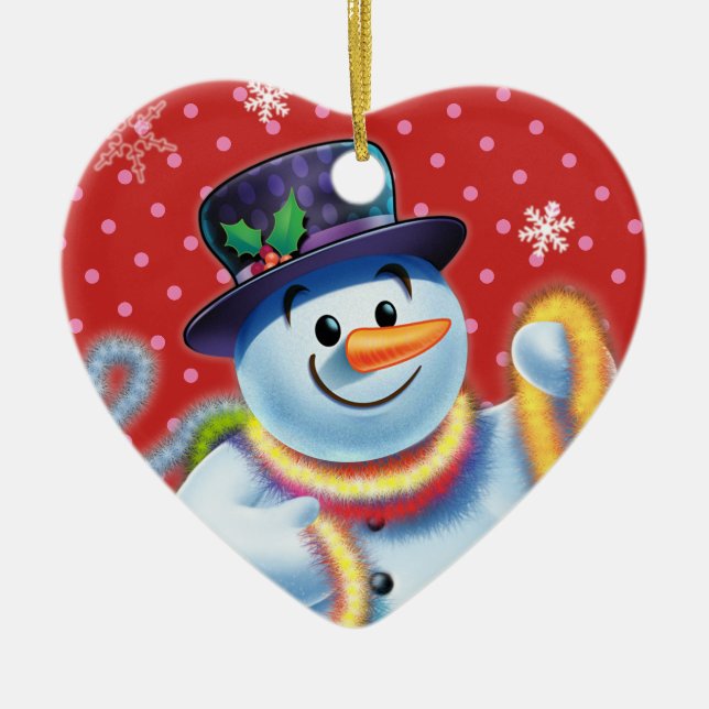 Bonhomme de neige et tresse de décoration d'arbre (Devant)