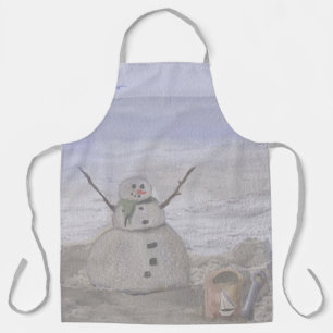 Bonhomme de neige Frosty à la plage Grand tablier