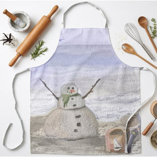 Bonhomme de neige Frosty à la plage Grand tablier