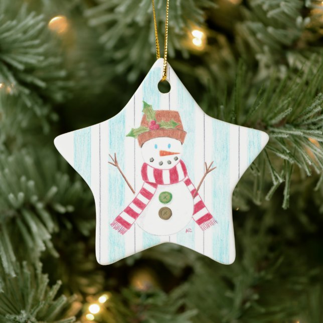 Bonhomme de neige keramikornament (Baum)