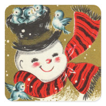 Bonhomme de neige | Stickers Carrés