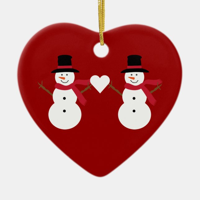 Bonhommes de neige mignons et ornement en forme de (Devant)