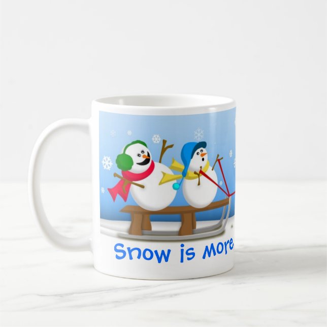 Bonhommes de neige Sledding la tasse (Gauche)
