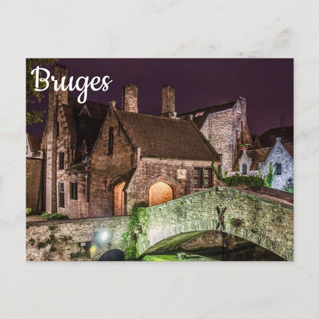 Bonifacius-Brücke in Brügge Postkarte (Vorderseite)