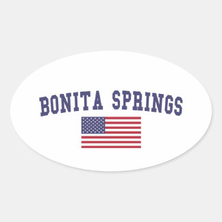 Bonita Springs US-Flagge Ovaler Aufkleber