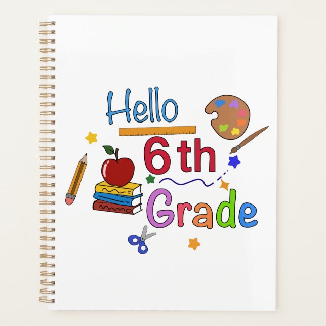 Bonjour 6e année - mignon retour à l'école design  (Devant)