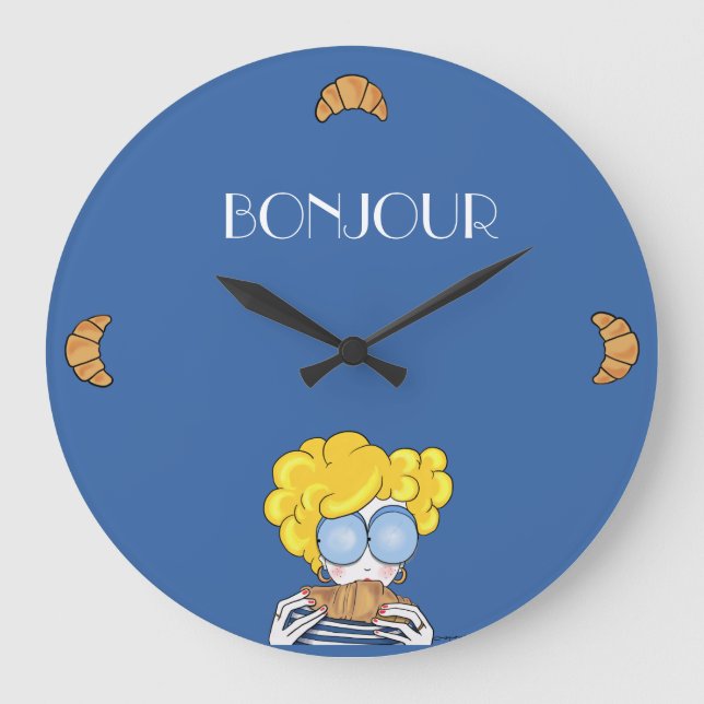 Bonjour-Akrylwall-Uhr Große Wanduhr (Vorderseite)