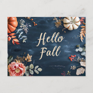 Bonjour Automne carte de voeux avec fleurs