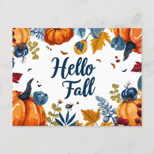 Bonjour Automne carte de voeux avec fleurs