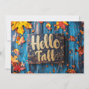 Bonjour Automne carte de voeux avec fleurs