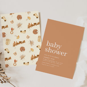 Bonjour Baby Boho Style Baby shower Invitation