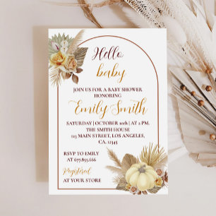 Bonjour Baby Citrouille Baby shower Invitation