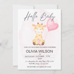 Bonjour Baby Giraffe Baby shower Invitation