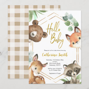Bonjour Baby Woodland Baby shower Invitation