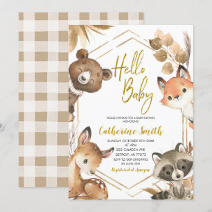 Bonjour Baby Woodland Baby shower Invitation