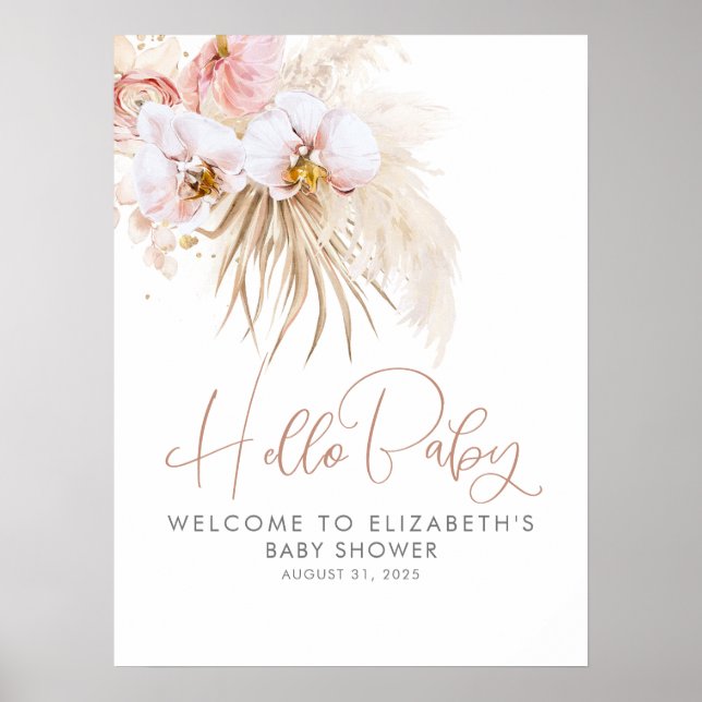 Bonjour bébé - Affiche de bienvenue Baby shower (Devant)