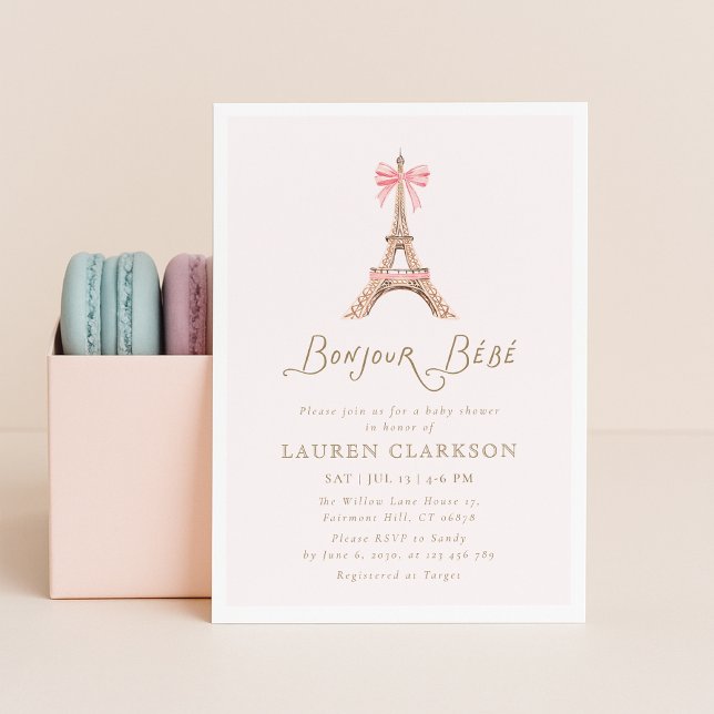 Bonjour Bebe Baby Shower Invitation Einladung (Von Creator hochgeladen)
