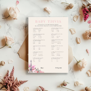 Bonjour Bebe   Baby Trivia Baby Showkarte Einladung