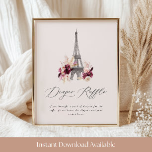 Bonjour Bébé Babydusche Windelwindeln Poster