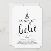Bonjour Bebe Blue Beret Eiffel Tower Baby Dusche