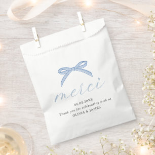 Bonjour Bébé Blue Paris Coquette Bow Baby Dusche Geschenktütchen