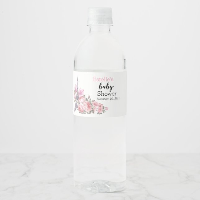 Bonjour Bebe | Blumenfranzösischer Babydusche (Vorderseite)