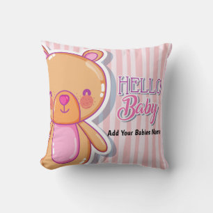 Bonjour bébé Coussin personnalisé
