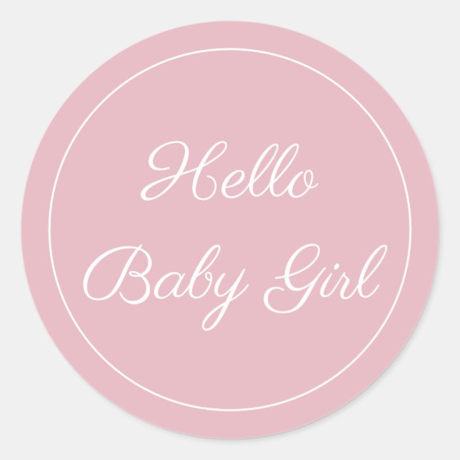 Bonjour Bébé Fille Nouveau Bébé Sticker (Devant)