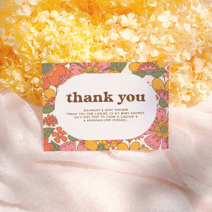 Bonjour Bébé Fleurs Rétro Groovy Bohème Merci
