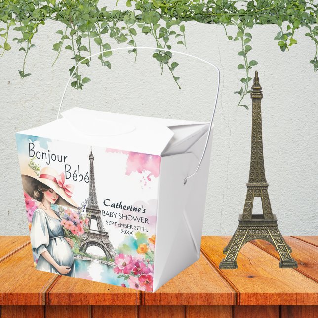 Bonjour Bebe Floral Eiffel Tower Paris Baby Dusche Geschenkschachtel (Von Creator hochgeladen)