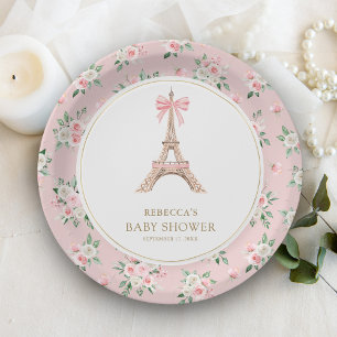 Bonjour Bebe Französisch Rosa Paris Café Baby Show Pappteller
