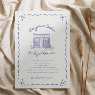 Bonjour Bebe Französische Babyparty Einladung