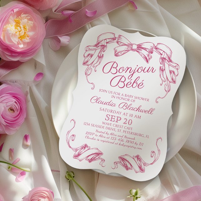 Bonjour Bebe French Baby Dusche Einladung (Von Creator hochgeladen)