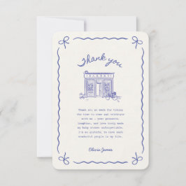 Bonjour Bebe French baby shower Dankeskarte