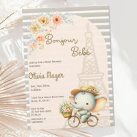 Bonjour Bebe French Paris Elephant Baby Dusche