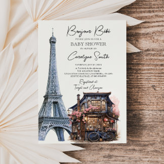 Bonjour Bebe French Paris Parisian Baby Show Einladung