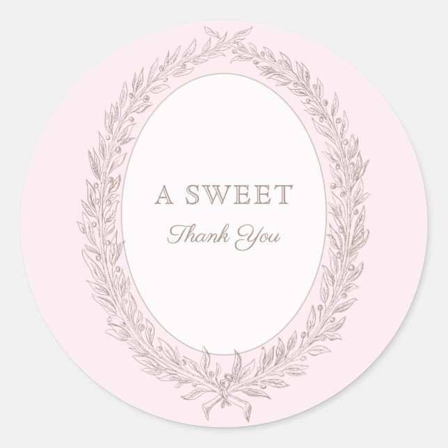 Bonjour Bebe French Patisserie Sweet Vielen Dank Runder Aufkleber (Vorderseite)