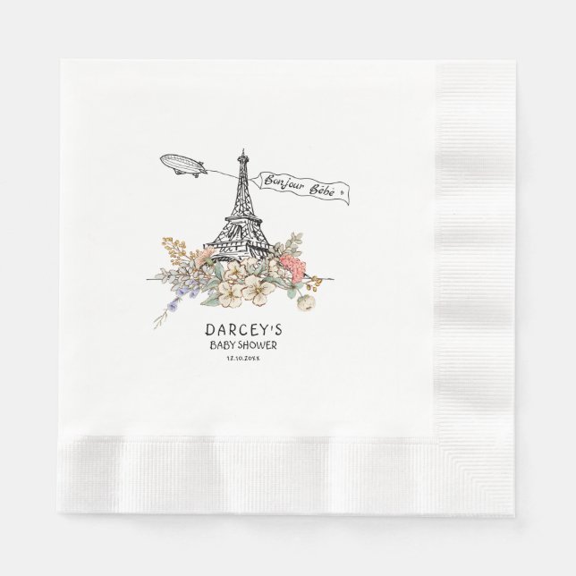 Bonjour Bebe Gender Neutral Baby Dusche Serviette (Vorderseite)