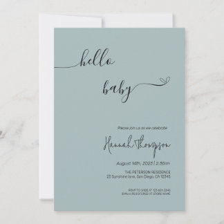 Bonjour bébé, invitation minimaliste Baby shower