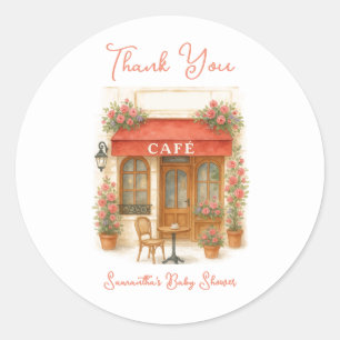 Bonjour Bebe Paris Cafe Baby Dusche Runder Aufkleber