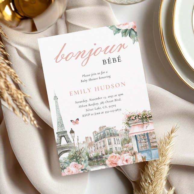 Bonjour Bébé Paris Einladung zur französischen Bab (Von Creator hochgeladen)