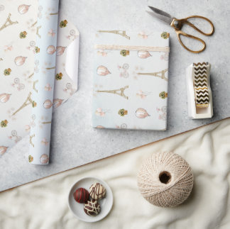 Bonjour Bebe Paris French Baby Shower Geschenkpapier