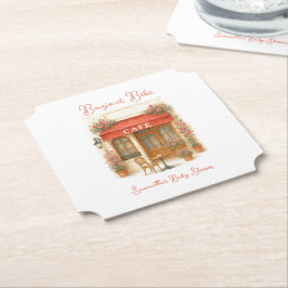 Bonjour Bebe Paris French Café Baby Shower Untersetzer