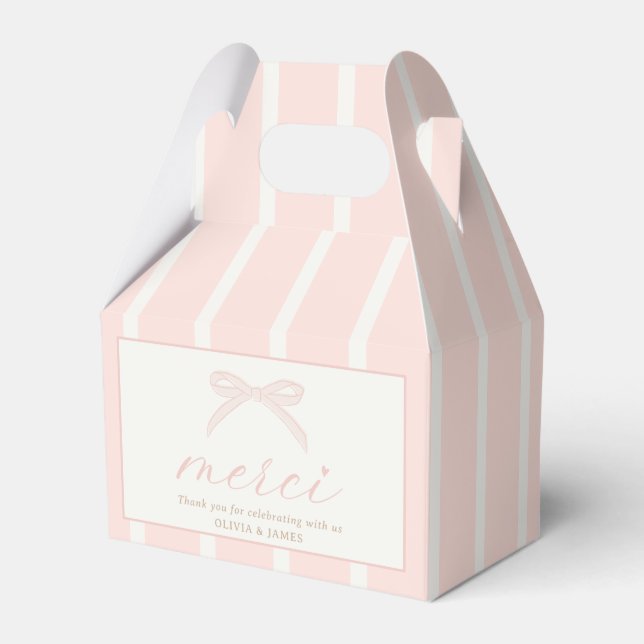 Bonjour Bébé Pink Paris Eiffel Tower Baby Shower Geschenkschachtel (Vorderseite)