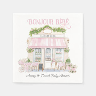 Bonjour Bebe Pink Pariser Café Baby Girl Dusche Serviette