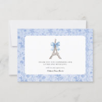 Bonjour Bebe Romantic Blue French Danke Karte